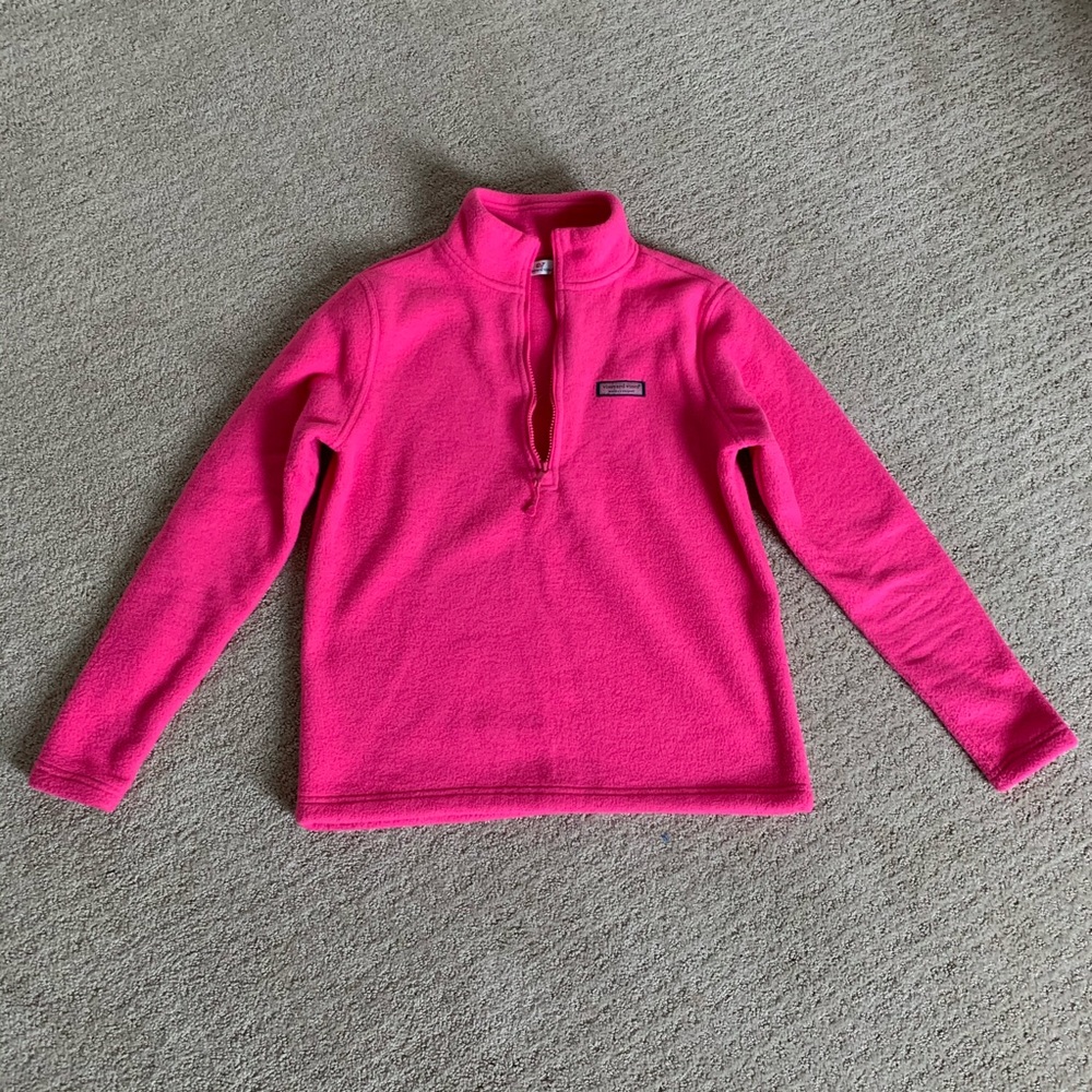 Vineyard Vines hot pink 1/4 zip fleece